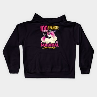 100 days of magical learning Unicorn Lovers Gift Kids Hoodie